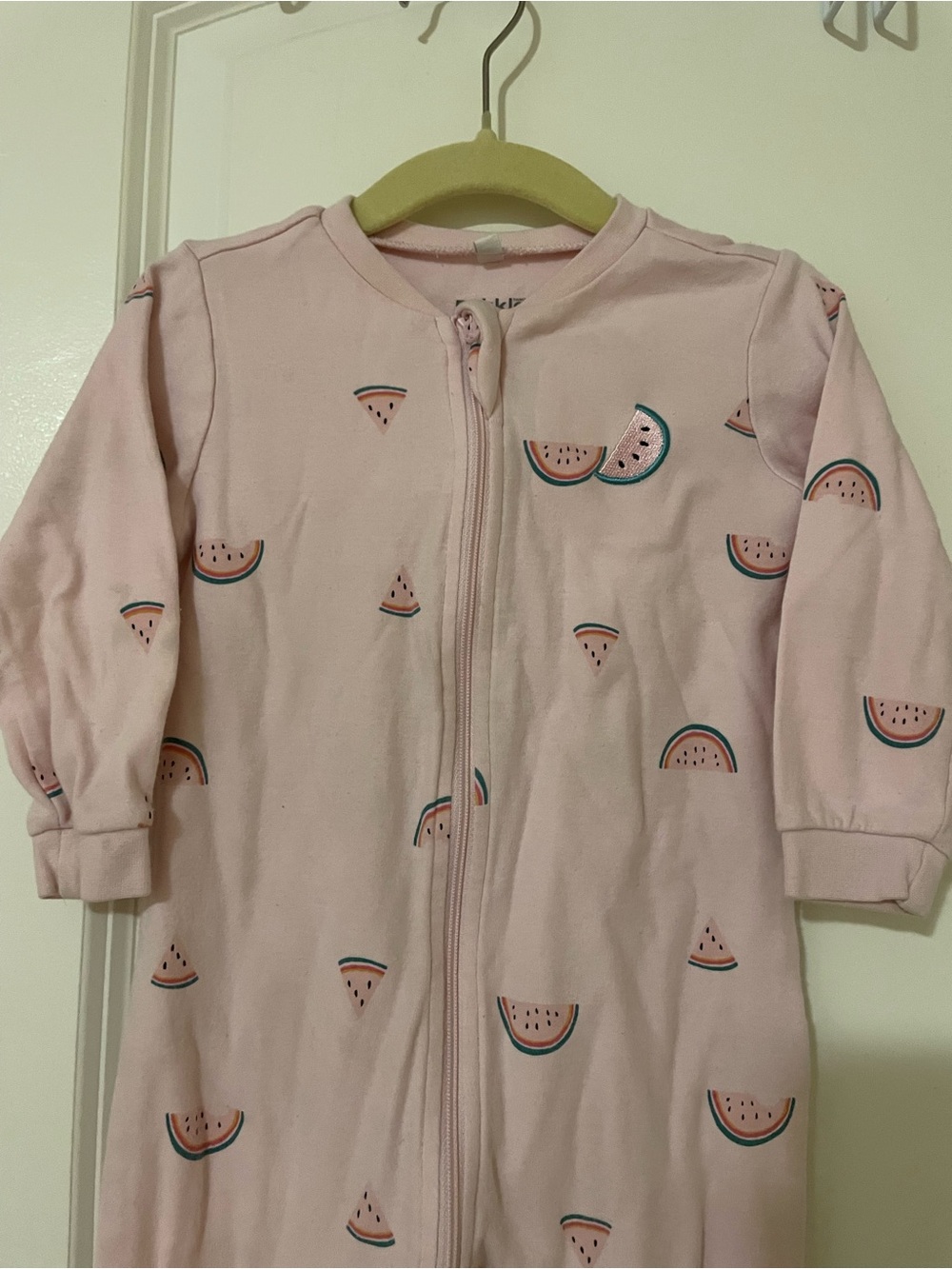 5/$30♥️Pekkle Sleeper Baby Pink Watermelon Print One-Piece Zipper Sleepsuit